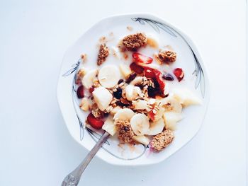 High angle view of breakfast in bowl