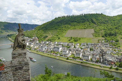 Scenery around cochem, a town at moselle river in rhineland-palatinate, germany, at summer time