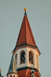 Low angle view of church against clear sky