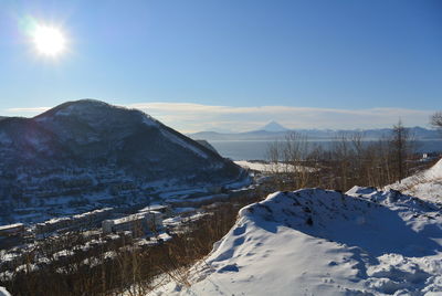 Sunny mountain landscape in kamchatka