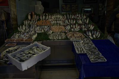 Stack of food for sale in store