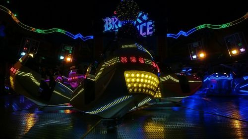 Illuminated lamp at night