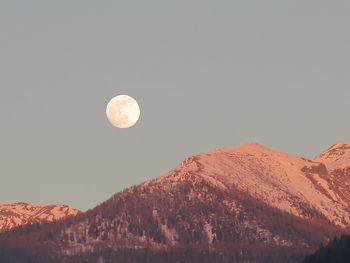 Scenic view of mountains against clear sky