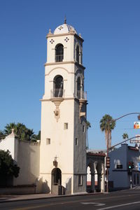 Church against clear sky