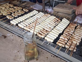 High angle view of food in market