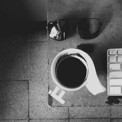 Coffee cup on table