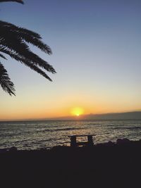 Scenic view of sea at sunset