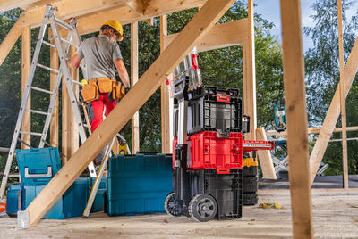 Low angle view of construction site