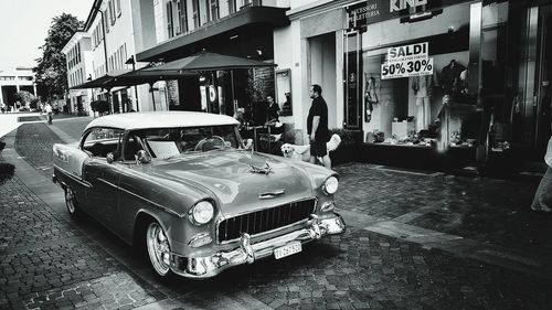 Cars parked on road