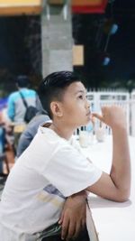 Portrait of boy looking away