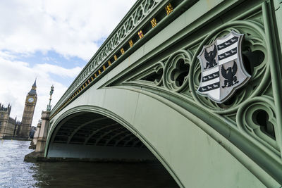 View of bridge against cloudy sky