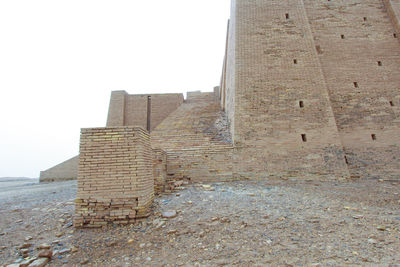 Low angle view of old ruin building