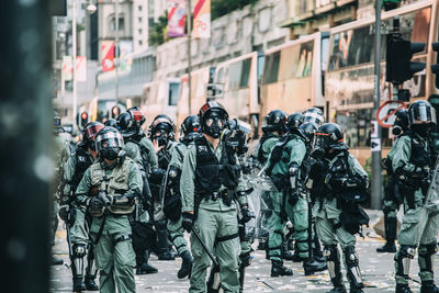 Group of people in front of building