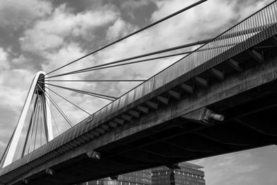 Low angle view of suspension bridge