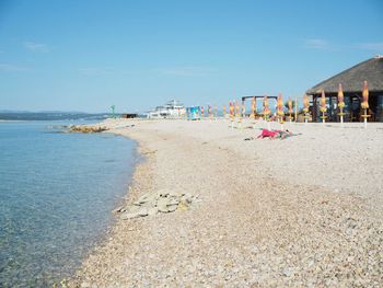 Scenic view of beach against sky