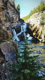 Scenic view of waterfall