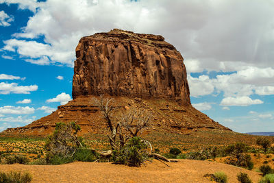 Scenic view of rock formations against sky