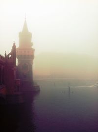 Buildings in foggy weather