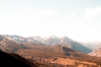 Scenic view of mountains against clear sky