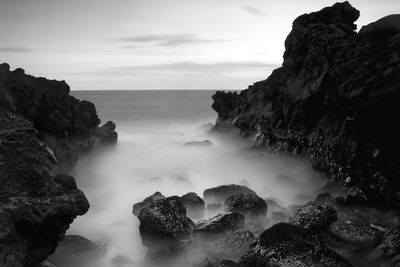 Rock formations in sea