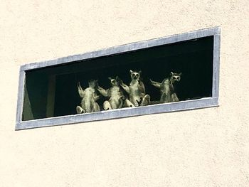 Low angle view of statue against building