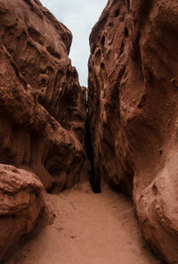 Low angle view of rock formation in cave