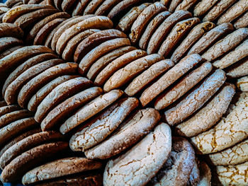 Full frame shot of bread for sale