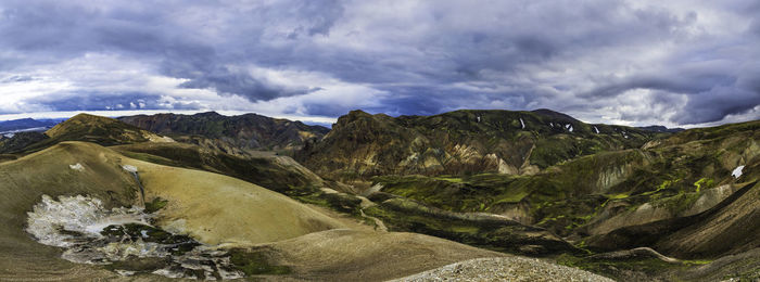 Panoramic view of mountains against sky