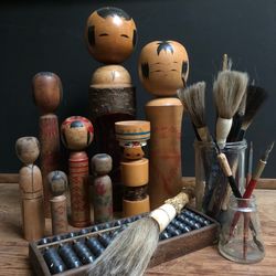 Close-up of wooden toys on table