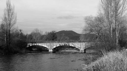 Bridge over river against sky