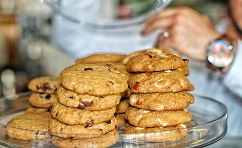 Close-up of cookies on table