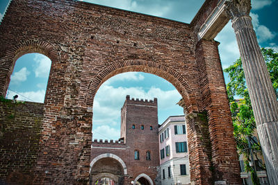 Low angle view of historic building against sky