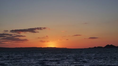 Scenic view of sea at sunset