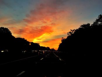 View of road at sunset