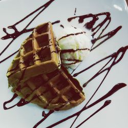 Close-up of ice cream in plate