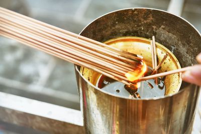 Close-up of preparing food