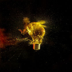 Digital composite image of light bulb