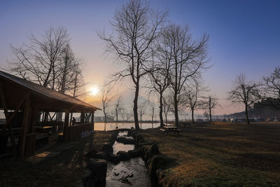 Landscape view morning sunlight at fumotoppara camp site's fujinomiya shizuoka japanese