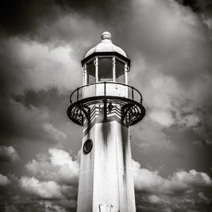 Low angle view of lighthouse against sky