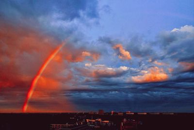 Scenic view of cloudy sky at sunset