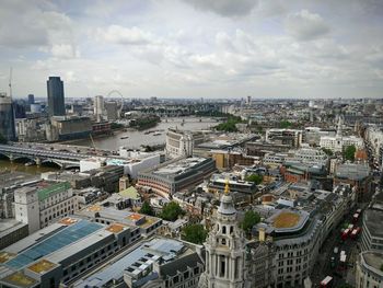 High angle view of city