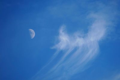 Low angle view of moon in sky