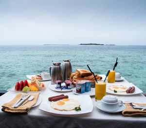 View of boats in sea