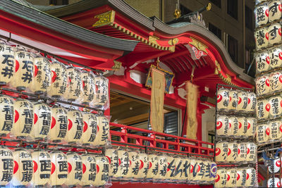 Low angle view of temple on building