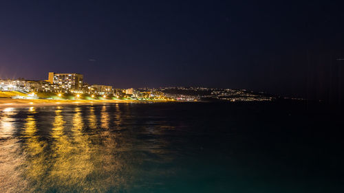 Illuminated city at night