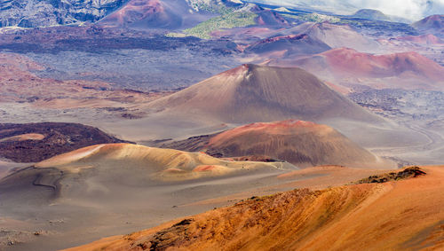 High angle view of volcanic landscape