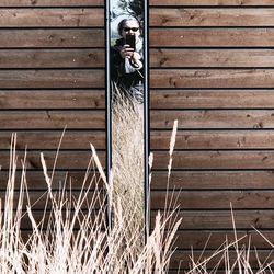 Portrait of man photographing