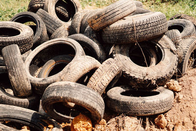 Close-up of abandoned truck