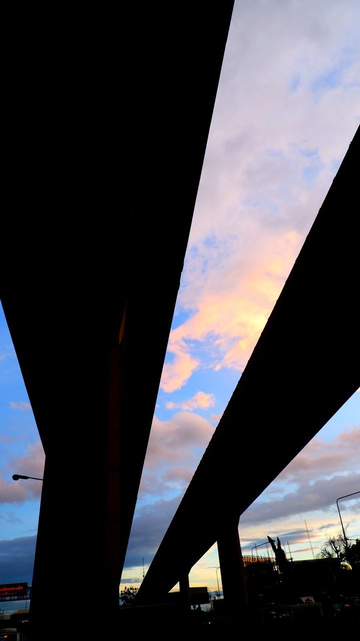 architecture, sky, transportation, built structure, sunset, bridge, silhouette, cloud, dusk, reflection, evening, nature, horizon, no people, sunlight, city, light, outdoors, road, mode of transportation, low angle view