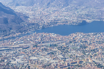 High angle view of townscape against sky